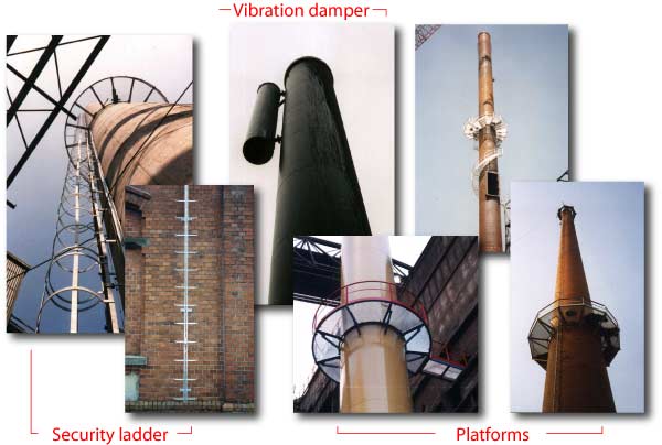 Ooms-Ittner security ladders, vibration demper and measurement platforms
